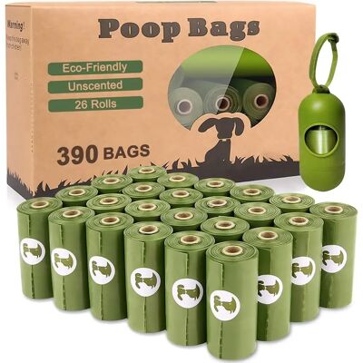 NONE Borsa per cani 26 rotoli, 390 buste, con 1 dispenser, sacca per rifiuti di cani, biodegradabile, sacca per animali domestici, sacca per escrementi di cane, sacca per escrementi ecologica, verde, per 6 NONE Borsa per cani 26 rotoli, 390 buste, con 1 dispenser, sacca per rifiuti di cani, biodegradabile, sacca per animali domestici, sacca per escrementi di cane, sacca per escrementi ecologica, verde, per 6