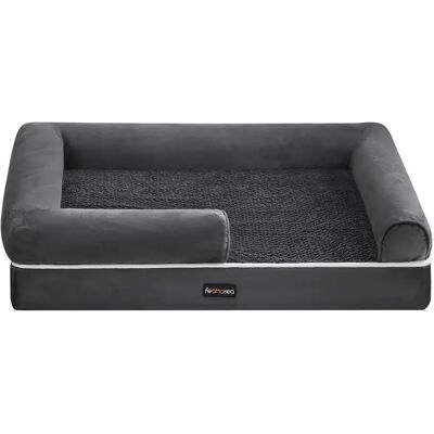 FEANDREA Cuccia Ortopedica per Cani, Divano, Letto per Animali Domestici, Imbottitura Morbida, Bordi Rialzati, Rivestimento Rimovibile e Lavabile, 91 x 71 x 20 cm, Antiscivolo, Osucro Grigio/Grigio FEANDREA Cuccia Ortopedica per Cani, Divano, Letto per Animali Domestici, Imbottitura Morbida, Bordi Rialzati, Rivestimento Rimovibile e Lavabile, 91 x 71 x 20 cm, Antiscivolo, Osucro Grigio/Grigio