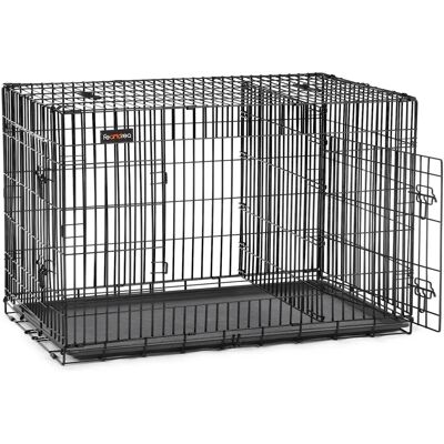 FEANDREA Gabbia per cani , con 2 porte, 92,5 x 57,5 x 64 cm/107 x 70 x 77,5 cm/122 x 74,5 x 80,5 cm, nera FEANDREA Gabbia per cani , con 2 porte, 92,5 x 57,5 x 64 cm/107 x 70 x 77,5 cm/122 x 74,5 x 80,5 cm, nera