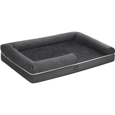FEANDREA Letto Ortopedico per Cani, Divano, Cuccia per Animali Domestici, Imbottitura Morbida, Bordi Rialzati, Rivestimento Rimovibile e Lavabile, 120 x 85 x 20 cm, Antiscivolo, Grigio Osucro/Grigio FEANDREA Letto Ortopedico per Cani, Divano, Cuccia per Animali Domestici, Imbottitura Morbida, Bordi Rialzati, Rivestimento Rimovibile e Lavabile, 120 x 85 x 20 cm, Antiscivolo, Grigio Osucro/Grigio