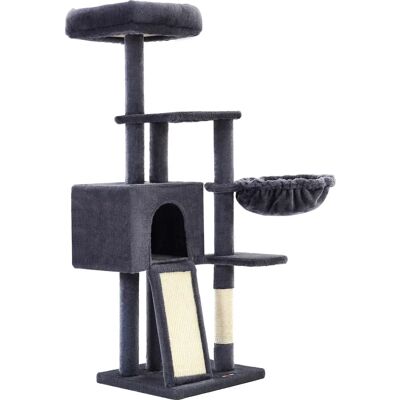 FEANDREA Piccolo Albero per Gatti, 135 cm, Condo Multilivello in Peluche per Gatti, con Rivestimento della Piattaforma Rimovibile e Lavabile, Tiragraffi, Cesto, Grotta, Grigio Scuro/Grigio Chiaro FEANDREA Piccolo Albero per Gatti, 135 cm, Condo Multilivello in Peluche per Gatti, con Rivestimento della Piattaforma Rimovibile e Lavabile, Tiragraffi, Cesto, Grotta, Grigio Scuro/Grigio Chiaro