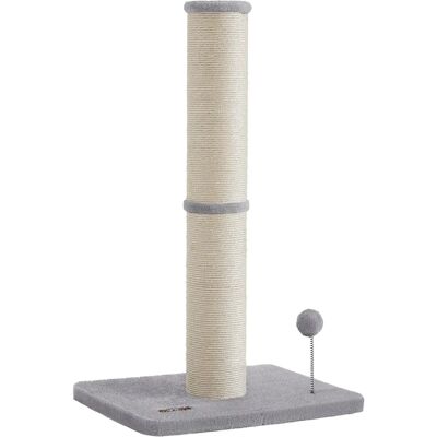 FEANDREA Tiragraffi per gatti , altezza 85 cm, gatti medi e grandi, tiragraffi in sisal, pompon a molla con campanello, grigio colomba FEANDREA Tiragraffi per gatti , altezza 85 cm, gatti medi e grandi, tiragraffi in sisal, pompon a molla con campanello, grigio colomba