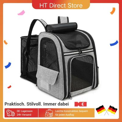 Oak & Tea Zaino per animali domestici Dogat Porta gatti/cani portatile e traspirante con finestra in rete pieghevole nero Oak & Tea Zaino per animali domestici Dogat Porta gatti/cani portatile e traspirante con finestra in rete pieghevole nero