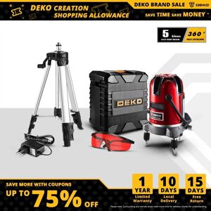 Livella Laser Deko Tools LL57R - Autonivelante 360°, 5 Linee, 10m Livella Laser Deko Tools LL57R - Autonivelante 360°, 5 Linee, 10m