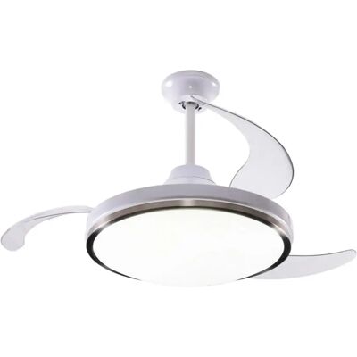 WELLHOME Ventilatore da soffitto con luce LED Ø53x30cm 40W - Lame retrattili, silenzioso, 6 velocità, telecomando e luce dimmerabile a 3 toni WELLHOME Ventilatore da soffitto con luce LED Ø53x30cm 40W - Lame retrattili, silenzioso, 6 velocità, telecomando e luce dimmerabile a 3 toni