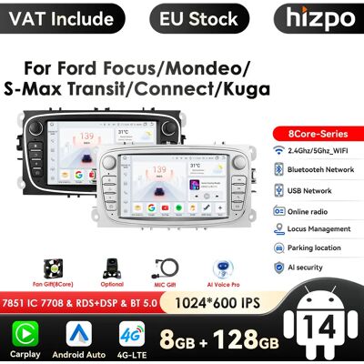 Radio Android Hizpo 7 Pollici - GPS, BT, Multimedia per Ford Radio Android Hizpo 7 Pollici - GPS, BT, Multimedia per Ford