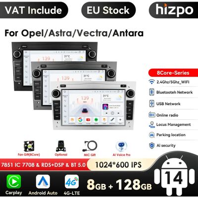 Hizpo Carplay 4G-LTE 8Core 2Din Radio Auto Android GPS - Supporta Modelli Opel Hizpo Carplay 4G-LTE 8Core 2Din Radio Auto Android GPS - Supporta Modelli Opel