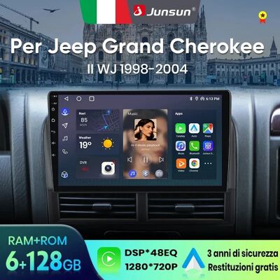 Junsun Wireless CarPlay Android 11 Autoradio For Jeep Grand Cherokee II WJ 1998 1999-2004 2Din Touchscreen Navigazione GPS 8-Core DSP Bluetooth RDS Radio FM 4G WiFi DAB+ Android Auto 36 Anni Garanzia V1C(2+32GB)WIFI Junsun Wireless CarPlay Android 11 Autoradio For Jeep Grand Cherokee II WJ 1998 1999-2004 2Din Touchscreen Navigazione GPS 8-Core DSP Bluetooth RDS Radio FM 4G WiFi DAB+ Android Auto 36 Anni Garanzia V1C(2+32GB)WIFI