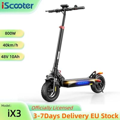 iScooter Monopattino elettrico IX3 10'' con motore da 800W, batteria 48V 10Ah, velocità massima 40km/h, con doppi ammortizzatori e freni a disco, con APP. iX3 iScooter Monopattino elettrico IX3 10'' con motore da 800W, batteria 48V 10Ah, velocità massima 40km/h, con doppi ammortizzatori e freni a disco, con APP. iX3