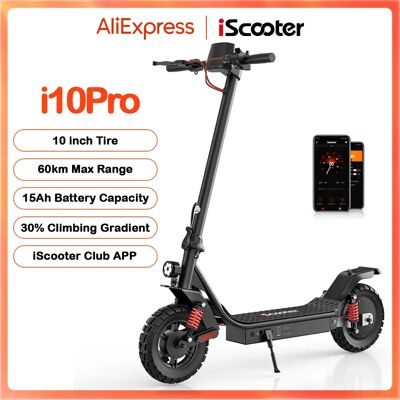 iScooter i10Pro Scooter elettrico da 10 pollici 15Ah Scooter 45 km/h monopattino elettrico 60KM gamma potenti Scooter con APP iScooter i10Pro Scooter elettrico da 10 pollici 15Ah Scooter 45 km/h monopattino elettrico 60KM gamma potenti Scooter con APP