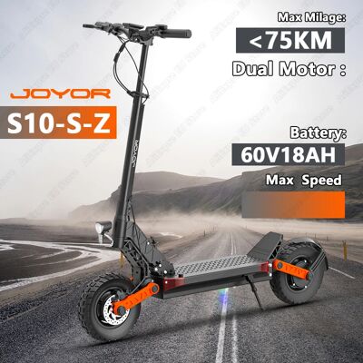 JOYOR Monopattini elettrici -S10-S-Z motorizzazione 60V18Ah pneumatici stradali 10'' freni idraulici doppi per adulti Black JOYOR Monopattini elettrici -S10-S-Z motorizzazione 60V18Ah pneumatici stradali 10'' freni idraulici doppi per adulti Black
