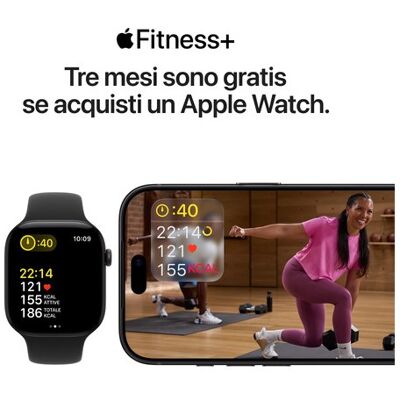 Apple Watch Series 12 GPS, cassa 46 mm in alluminio nero con cinturino Sport nero - M/L (MJEL4QL/A) Apple Watch Series 12 GPS, cassa 46 mm in alluminio nero con cinturino Sport nero - M/L (MJEL4QL/A)