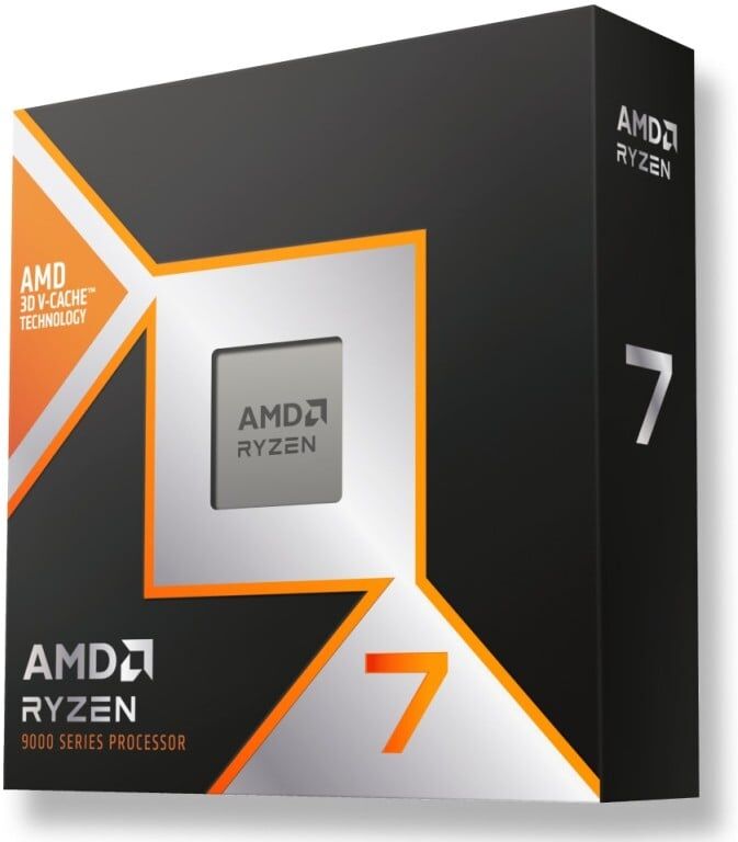 Amd processori cpu amd ryzen7 9800x3d am5 5,2ghz 8core box 104mb 120w no fan