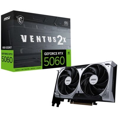 MSI GeForce RTX 5060 8G VENTUS 2X OC NVIDIA 8 GB GDDR7 (V537-002R) MSI GeForce RTX 5060 8G VENTUS 2X OC NVIDIA 8 GB GDDR7 (V537-002R)