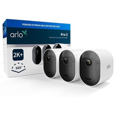 Arlo Pro Telecamera di sorveglianza 5 2K+, kit da 3 telecamere (VMC4360P-200EUS) Arlo Pro Telecamera di sorveglianza 5 2K+, kit da 3 telecamere (VMC4360P-200EUS)