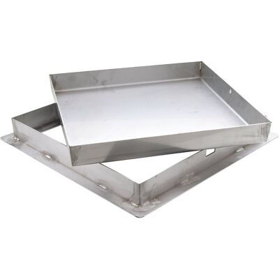 Dakota Sigillo Chiusino Porta Pavimento Acciaio Inox Pesante con Telaio 200x200x50 mm Dakota Sigillo Chiusino Porta Pavimento Acciaio Inox Pesante con Telaio 200x200x50 mm