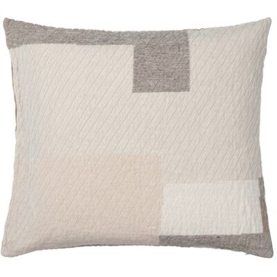 Broste Copenhagen - Fodera per cuscino Patch - 60x60cm - Beige/Marrone - Fodera per cuscino Broste Copenhagen - Fodera per cuscino Patch - 60x60cm - Beige/Marrone - Fodera per cuscino