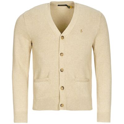 Gilet / Cardigan Polo Ralph Lauren GARDIGAN EN COTON Beige M Gilet / Cardigan Polo Ralph Lauren GARDIGAN EN COTON Beige M