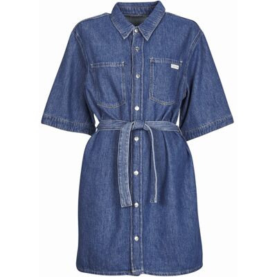 Calvin Abito corto LINEN BOXY BELTED SHIRT DRESS Marine M Calvin Abito corto LINEN BOXY BELTED SHIRT DRESS Marine M