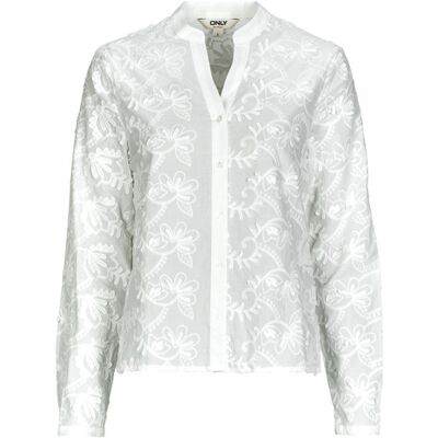 Only Camicetta ONLCARMEN FR L/S 3D EMB SHIRT Bianco S Only Camicetta ONLCARMEN FR L/S 3D EMB SHIRT Bianco S