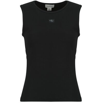 Calvin Top SL WOVEN LABEL 2X2 BABY RIB CUTO Nero M Calvin Top SL WOVEN LABEL 2X2 BABY RIB CUTO Nero M