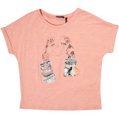 Ikks EAGLEA Maglietta Rosa per Ragazze - Abbigliamento Casual Ikks EAGLEA Maglietta Rosa per Ragazze - Abbigliamento Casual