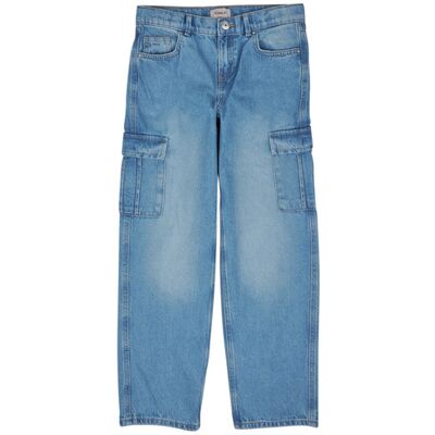 Only Pantalone Cargo KOGHARMONY WIDE CARGO CARROT PIM Blu 9 anni Only Pantalone Cargo KOGHARMONY WIDE CARGO CARROT PIM Blu 9 anni