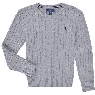 Maglione bambino Polo Ralph Lauren LS CABLE CN-TOPS-SWEATER Grigio 18 / 20 anni Maglione bambino Polo Ralph Lauren LS CABLE CN-TOPS-SWEATER Grigio 18 / 20 anni