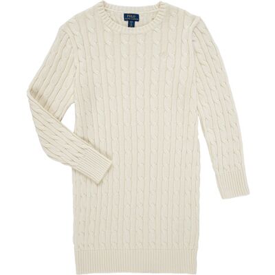 Abito corto Polo Ralph Lauren SWEATER DRESS Bianco 8 / 10 anni Abito corto Polo Ralph Lauren SWEATER DRESS Bianco 8 / 10 anni