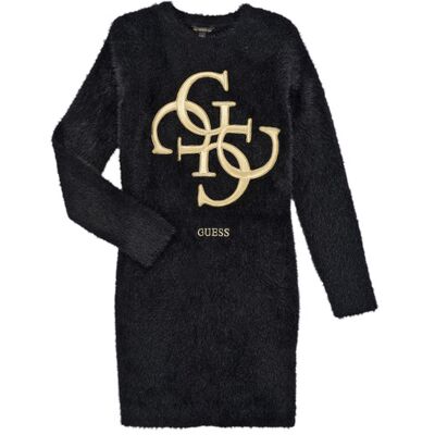 Guess Abito corto LS SWEATER DRESS Nero 12 ans Guess Abito corto LS SWEATER DRESS Nero 12 ans
