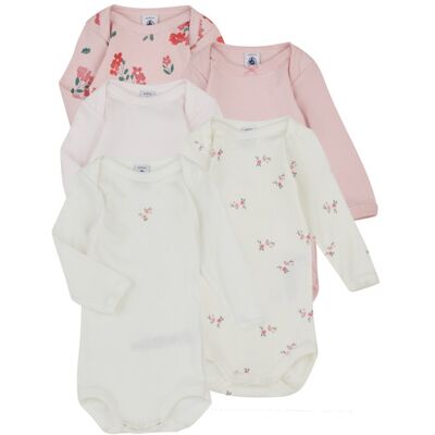 Petit Bateau Body bambino LOT BODIES X5 Rosa 18 mesi Petit Bateau Body bambino LOT BODIES X5 Rosa 18 mesi