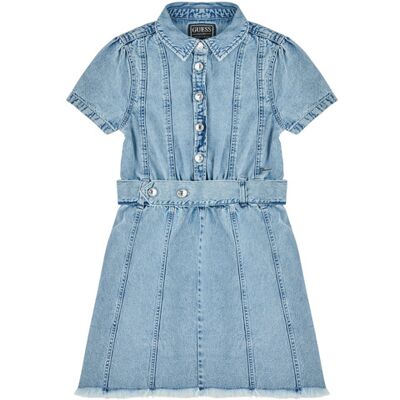 Guess Abito corto COTTON LIGHT DENIM Blu 16 ans Guess Abito corto COTTON LIGHT DENIM Blu 16 ans