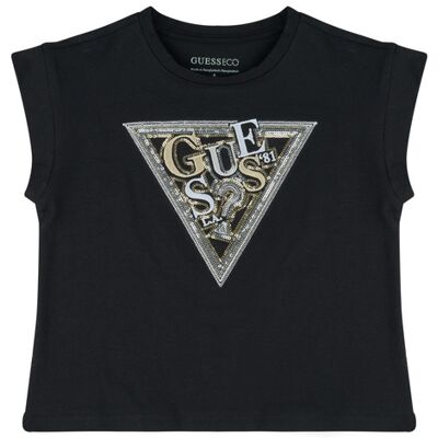 Guess T-shirt ORGANIC COTTON STRETCH Nero 16 ans Guess T-shirt ORGANIC COTTON STRETCH Nero 16 ans