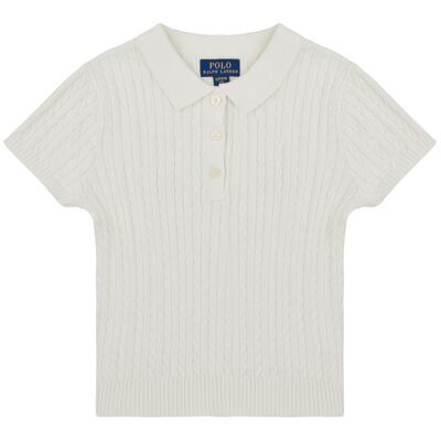 Maglione bambina Polo Ralph Lauren MINICBL POLO-SWEATER-PULLOVER Bianco 8 / 10 anni Maglione bambina Polo Ralph Lauren MINICBL POLO-SWEATER-PULLOVER Bianco 8 / 10 anni