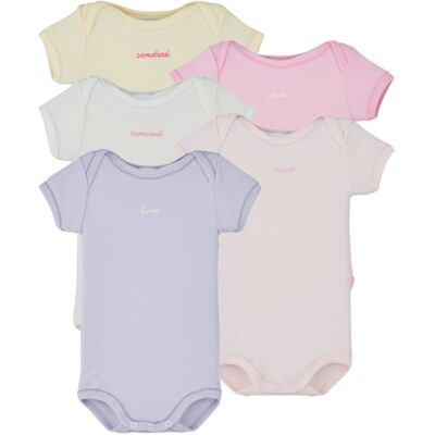 Petit Bateau Body bambino 5 BODIES US MC Multicolore 18 mesi Petit Bateau Body bambino 5 BODIES US MC Multicolore 18 mesi