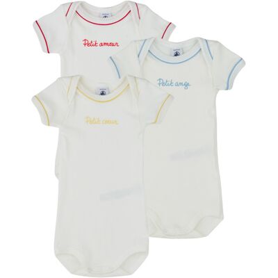 Petit Bateau Body bambino 3 BODIES US MC Bianco 36 mesi Petit Bateau Body bambino 3 BODIES US MC Bianco 36 mesi