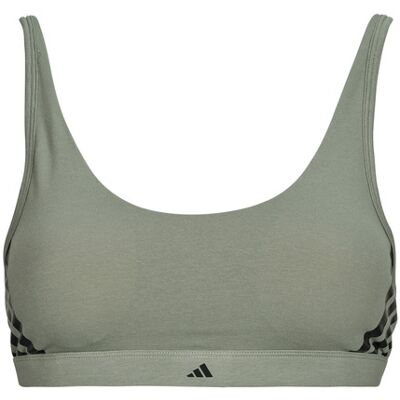 Brassiere adidas ACTIVE ESSENTIALS COTTON 3 STRIPES Grigio L Brassiere adidas ACTIVE ESSENTIALS COTTON 3 STRIPES Grigio L