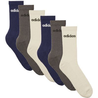 Calzini adidas Linear Crew Socks Cushioned Socks 6 Pair Pack Multicolore L Calzini adidas Linear Crew Socks Cushioned Socks 6 Pair Pack Multicolore L