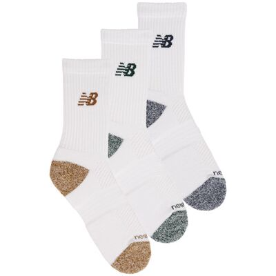 Calze sportive New Balance ACTIVE CREW SOCKS 3 PACK Bianco S Calze sportive New Balance ACTIVE CREW SOCKS 3 PACK Bianco S