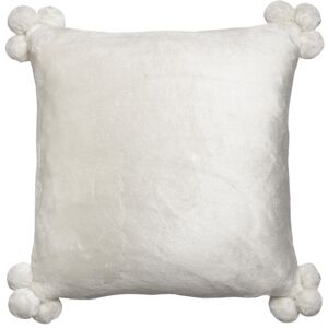 Fodera per cuscino bianca Vivaraise con pomponi - 45x45 cm Fodera per cuscino bianca Vivaraise con pomponi - 45x45 cm