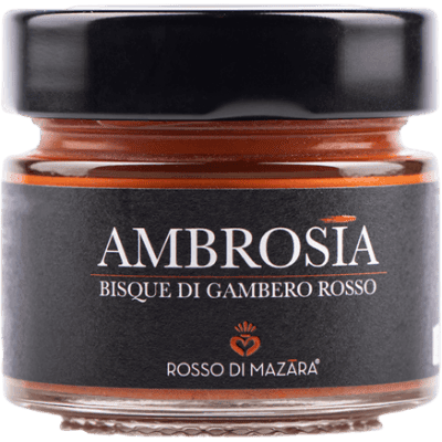 Rosso di Mazara Ambrosia - Bisque di gambero rosso di Mazara, Sicilia 90g Rosso di Mazara Ambrosia - Bisque di gambero rosso di Mazara, Sicilia 90g
