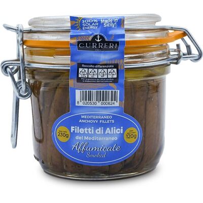 Curreri Filetti di alici affumicate di Sciacca 230g Curreri Filetti di alici affumicate di Sciacca 230g
