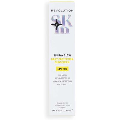 Revolution , Skin Sunray Glow Daily Protection Crema Solare Spf 50+ Con Vitamin C, Donna, Bianco, Taglia: FASUL Revolution , Skin Sunray Glow Daily Protection Crema Solare Spf 50+ Con Vitamin C, Donna, Bianco, Taglia: FASUL