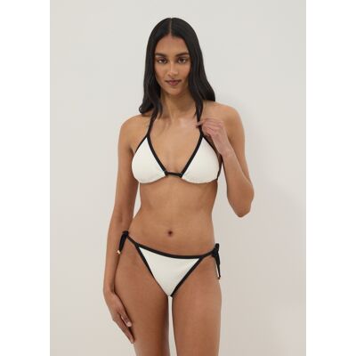 OVS , Slip Bikini Bianco E Nero In Tessuto Elasticizzato Con Laccetti, Donna, Multicolor, Taglia: 4 OVS , Slip Bikini Bianco E Nero In Tessuto Elasticizzato Con Laccetti, Donna, Multicolor, Taglia: 4