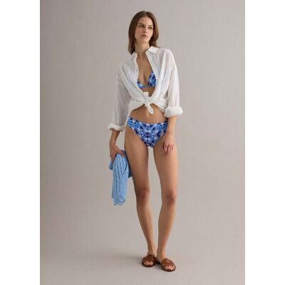 PIOMBO , Slip Bikini Azzurro In Tessuto Elasticizzato, Donna, Denim, Taglia: 3 PIOMBO , Slip Bikini Azzurro In Tessuto Elasticizzato, Donna, Denim, Taglia: 3