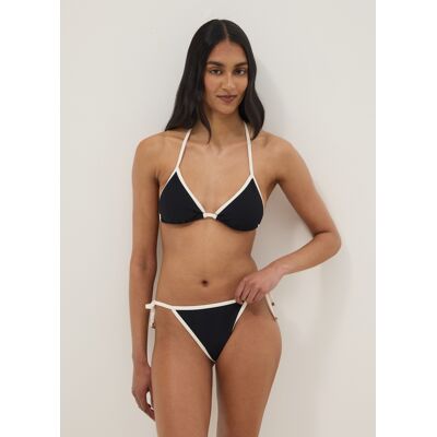 OVS , Slip Bikini Nero E Bianco In Tessuto Elasticizzato Con Laccetti, Donna, Multicolor, Taglia: 4 OVS , Slip Bikini Nero E Bianco In Tessuto Elasticizzato Con Laccetti, Donna, Multicolor, Taglia: 4