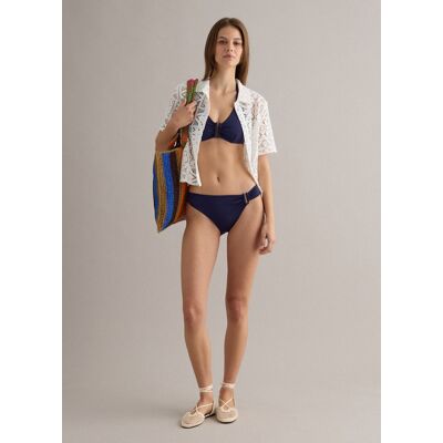 PIOMBO , Slip Bikini Blu In Tessuto Elasticizzato, Donna, Blu, Taglia: 4 PIOMBO , Slip Bikini Blu In Tessuto Elasticizzato, Donna, Blu, Taglia: 4