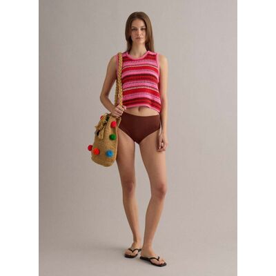 PIOMBO , Slip Bikini Marrone In Tessuto Elasticizzato, Donna, Marrone, Taglia: 2 PIOMBO , Slip Bikini Marrone In Tessuto Elasticizzato, Donna, Marrone, Taglia: 2