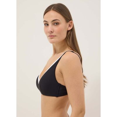 OVS , Top Bikini In Tessuto Elasticizzato Nero E Bianco Con Scollo A V, Donna, Multicolor, Taglia: 4 OVS , Top Bikini In Tessuto Elasticizzato Nero E Bianco Con Scollo A V, Donna, Multicolor, Taglia: 4