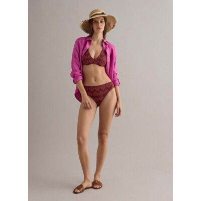 PIOMBO , Slip Bikini Marrone In Tessuto Elasticizzato Ricamato, Donna, Marrone, Taglia: 4 PIOMBO , Slip Bikini Marrone In Tessuto Elasticizzato Ricamato, Donna, Marrone, Taglia: 4